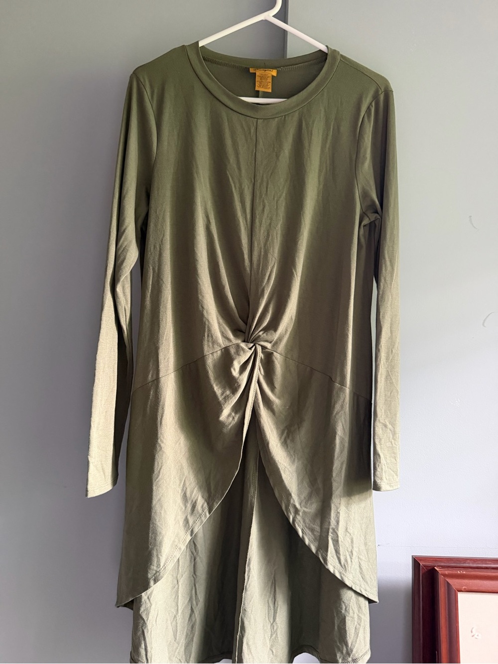 Wrangler Olive Green Twist-Front Long Sleeve Tunic
